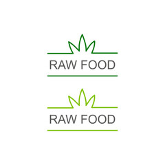 Raw Food Design Label isolated On White