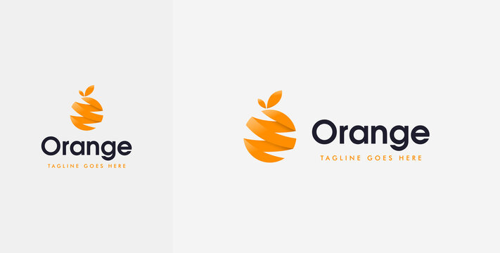 Unique and beautiful 3d orange logo