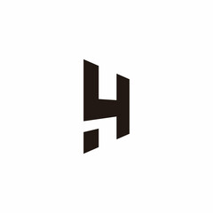 letter h 4 simple geometric logo vector