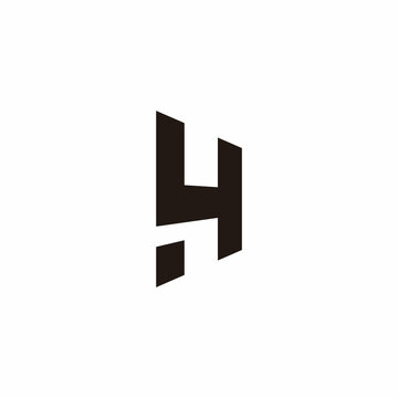 letter h 4 simple geometric logo vector