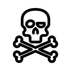 skull and crossbones icon or logo isolated sign symbol vector illustration - high quality black style vector icons
