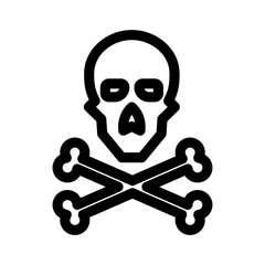 skull and crossbones icon or logo isolated sign symbol vector illustration - high quality black style vector icons
