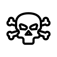 skull and crossbones icon or logo isolated sign symbol vector illustration - high quality black style vector icons
