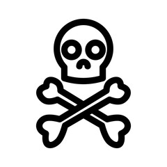 skull and crossbones icon or logo isolated sign symbol vector illustration - high quality black style vector icons
