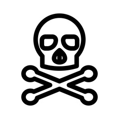 skull and crossbones icon or logo isolated sign symbol vector illustration - high quality black style vector icons
