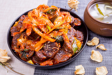 Stir fried Korean Sausage ( sundae bokkeum )