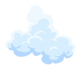 Cartoon clouds. Abstract white cloudscape icon symbol. Vector cloudy landscape or simplicity nature aerial panorama. Round shapes in flat style