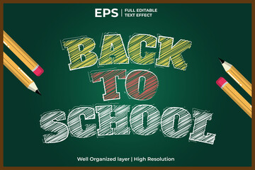 back to school editable text effect