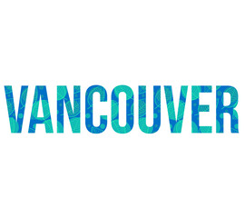 Vancouver city name with cute cartoon leaves pattern