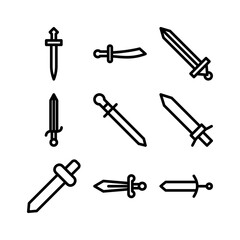 sword icon or logo isolated sign symbol vector illustration - high quality black style vector icons
