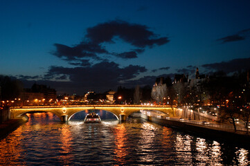 Seine river by night