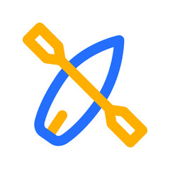 Canoe Icon with Outline Color