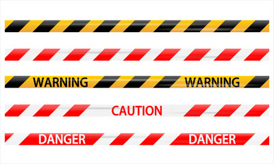 Fototapeta premium Hazardous and radioactive restricted barricade Tape , Red and white, black and yellow caution stripe, Caution warning and danger ribbon