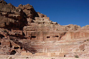 Petra archaeological site: roman amphitheatre