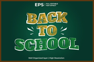 back to school editable text effect in scrible style