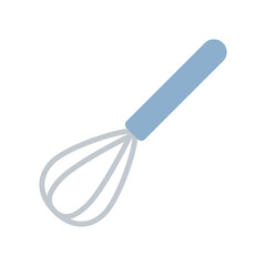 Flat icon whisk isolated on white background. Kitchen utensil. Vector illustration.