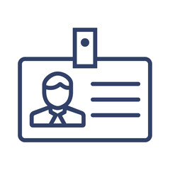 Line icon employee card isolated on white background. Vector illustration.
