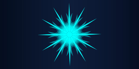 Fototapeta premium Abstract blue star burst on black background. Vector wavy dynamic blue light lines round swirl flowing for concept of music, technology, energy, science, neural network, neurology. 