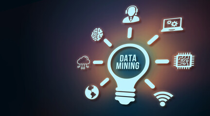 Fototapeta premium Internet, business, Technology and network concept. Data mining concept. 3d illustration.