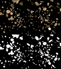 3D illustration of bitcoin coin flow with alpha layer