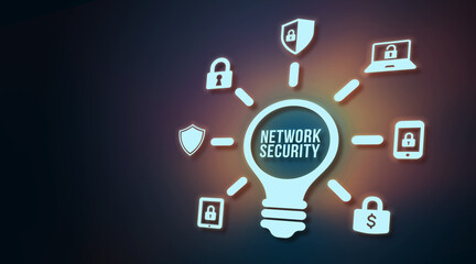 Internet, business, Technology and network concept. Cyber security data protection business technology privacy concept. 3d illustration