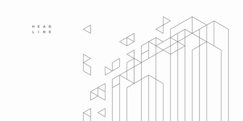 Abstract architectural construction. Geometric technological background.