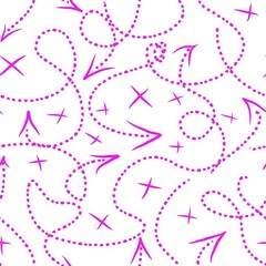 Decorative arrows, tic-tac-toe, pink symbol on a white background