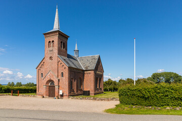 Small brick church at Ristinge, Langeland, Dänemark