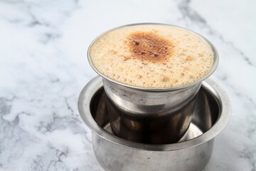 Freshly made Indian filtered coffee