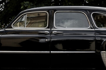 detail of vintage car door.