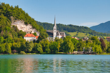 Fototapeta na wymiar Saint Martin's, Church, Bled, Slovenia