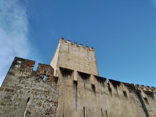 Fototapeta na wymiar The moorish castle of Saint George located in the portuguese capital city, Lisbon