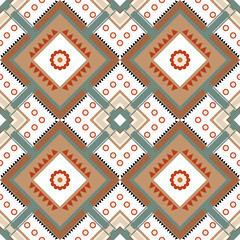 Geometric ethnic oriental seamless pattern traditional Design for background, carpet, wallpaper, clothing, wrapping, Batik, fabric, vector, illustration, boho embroidery style.