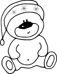Bear, hand-drawn. Hand -drawn doodles illustration Bear.
Line art Bear.