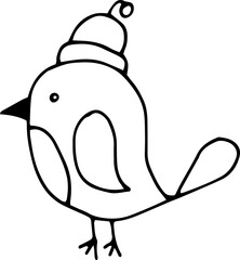 Bird , hand-drawn bird. Hand -drawn doodles illustration bird.
Line art bird.