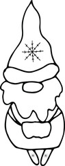 Gnome , hand-drawn gnome. Hand-drawn doodles illustration gnome.
Line art gnome.