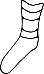 Sock , hand-drawn doodle sock. Hand -drawn doodles illustration sock.
Line art sock.