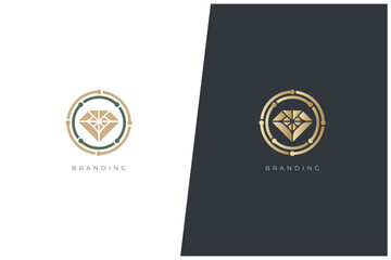Diamond Trading Banking Jewelry Vector Logo Concept