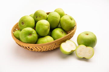 Raw Tinda, tinde also called dhemse, Apple Gourd, Baby Pumpkin, Indian Squash Round Melon.