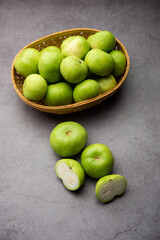 Raw Tinda, tinde also called dhemse, Apple Gourd, Baby Pumpkin, Indian Squash Round Melon.