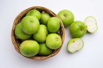 Raw Tinda, tinde also called dhemse, Apple Gourd, Baby Pumpkin, Indian Squash Round Melon.