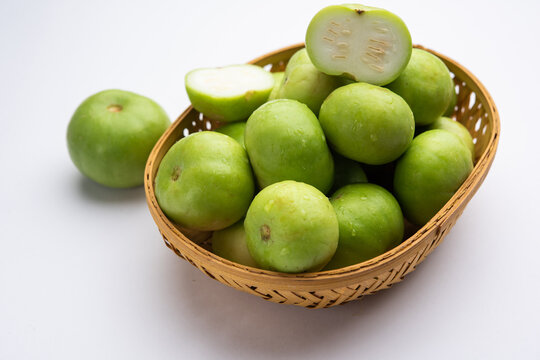 Raw Tinda, tinde also called dhemse, Apple Gourd, Baby Pumpkin, Indian Squash Round Melon.