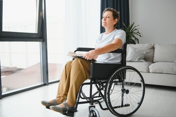 Senior woman on a wheelchair