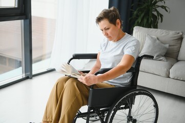 Senior woman on a wheelchair