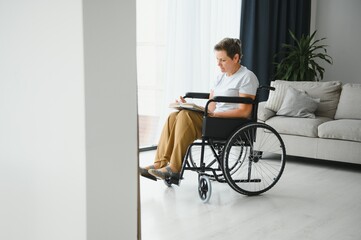 Senior woman on a wheelchair