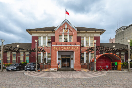 July 16, 2022: Puzi police office, former Dong Shih County Admission Center during japanese colonial peroid for the reorganization of local administration, was built in 1925 at puzi, chiayi, taiwan