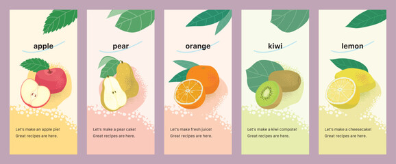 果物イラストのデザインテンプレート