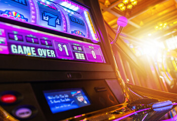 Fototapeta na wymiar Modern Digital Slot Machines Casino Games
