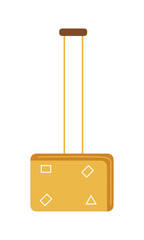 Suitcase with long handle semi flat color vector object. Luggage carrying. Full sized item on white. Travel and tourism simple cartoon style illustration for web graphic design and animation