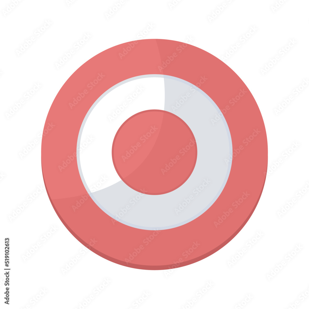 Aufkleber target semi flat color vector object. full sized item on white. wall interior element. indoor game f